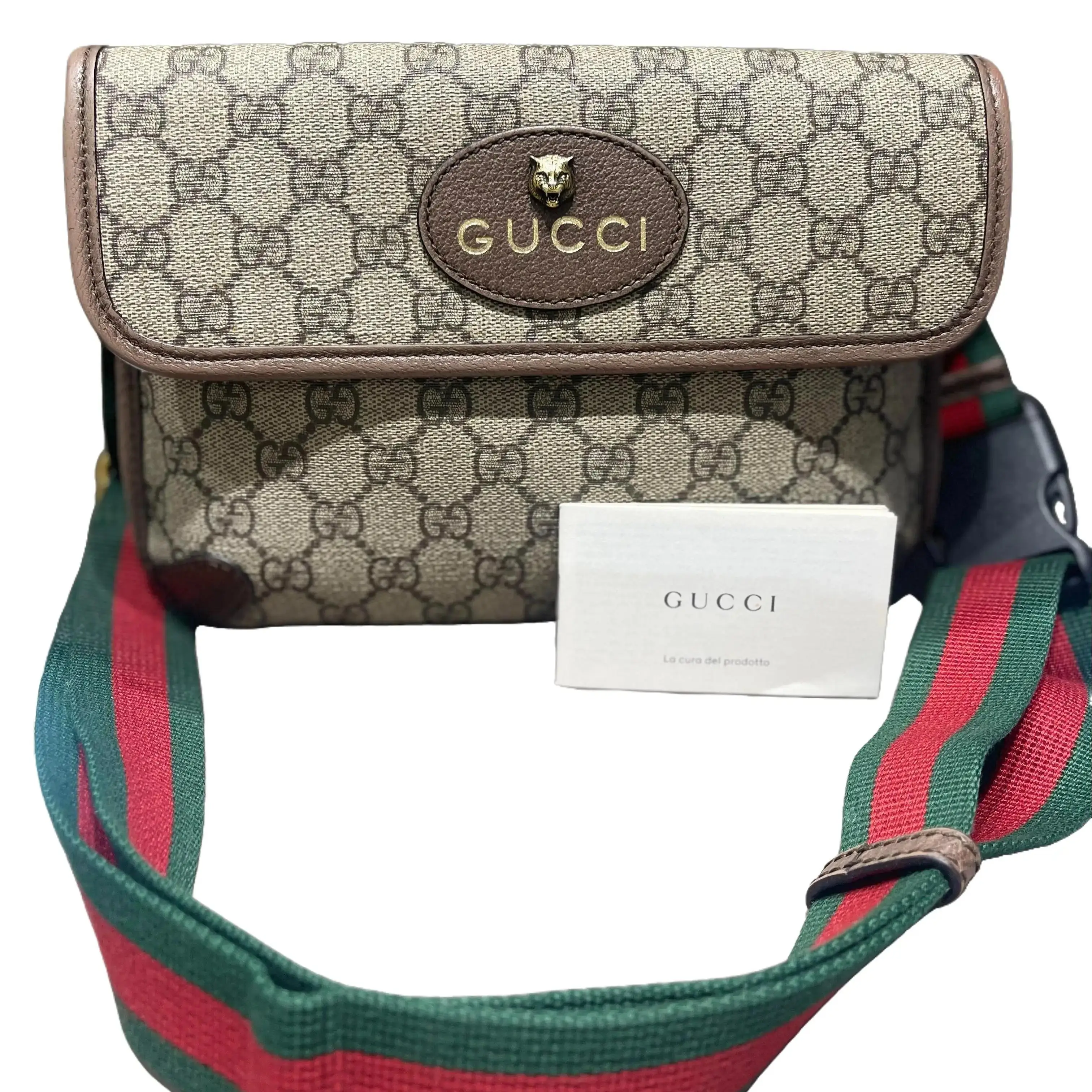 Pre-owned GUCCI leather coated canvas and nylon Belt Bags GG Supreme Neo Vintage Belt Bag