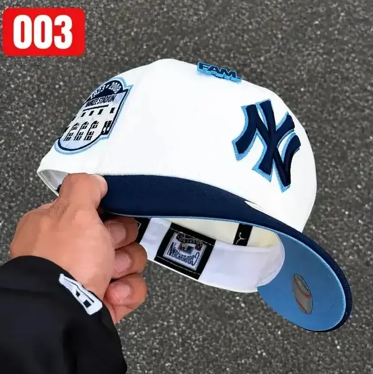 New Era New York Yankees 9FORTY A-Frame Snapback Hat – White Crown Red Brim – Adjustable MLB Baseball Cap