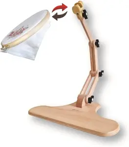 Adjustable Embroidery Table Stand, Cross Stitch Hoop Stand, Embroidery Hoop Holder. Hand Polished   (190-4 Embroidery Stand)