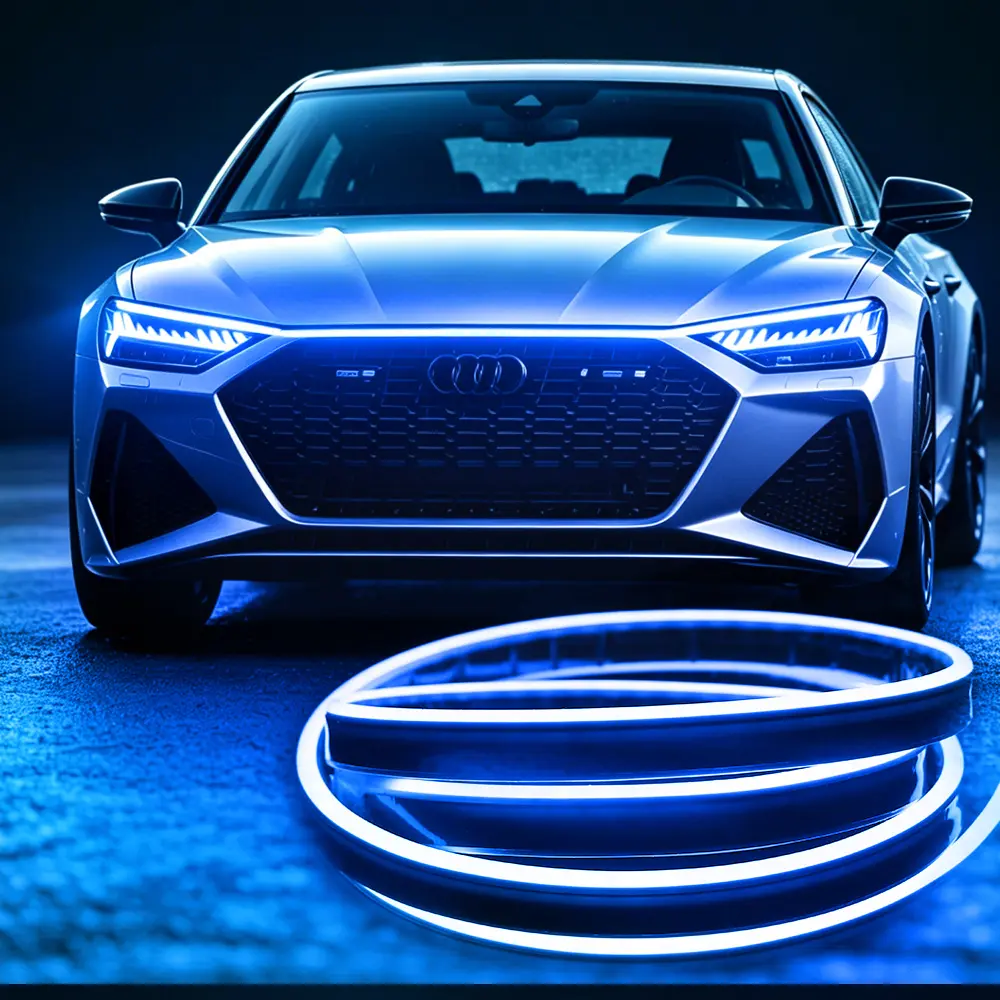 Yobis 71-Inch High-Brightness Car Hood Gap LED Light Strip — Always-On Silicone Decorative Light with Welcome Mode, Front Grille LED Modification Light, Car Hood Light Bar, Ambient Lighting Kit, Daytime Running Assist Kit, 12V Powered, Car Accessory