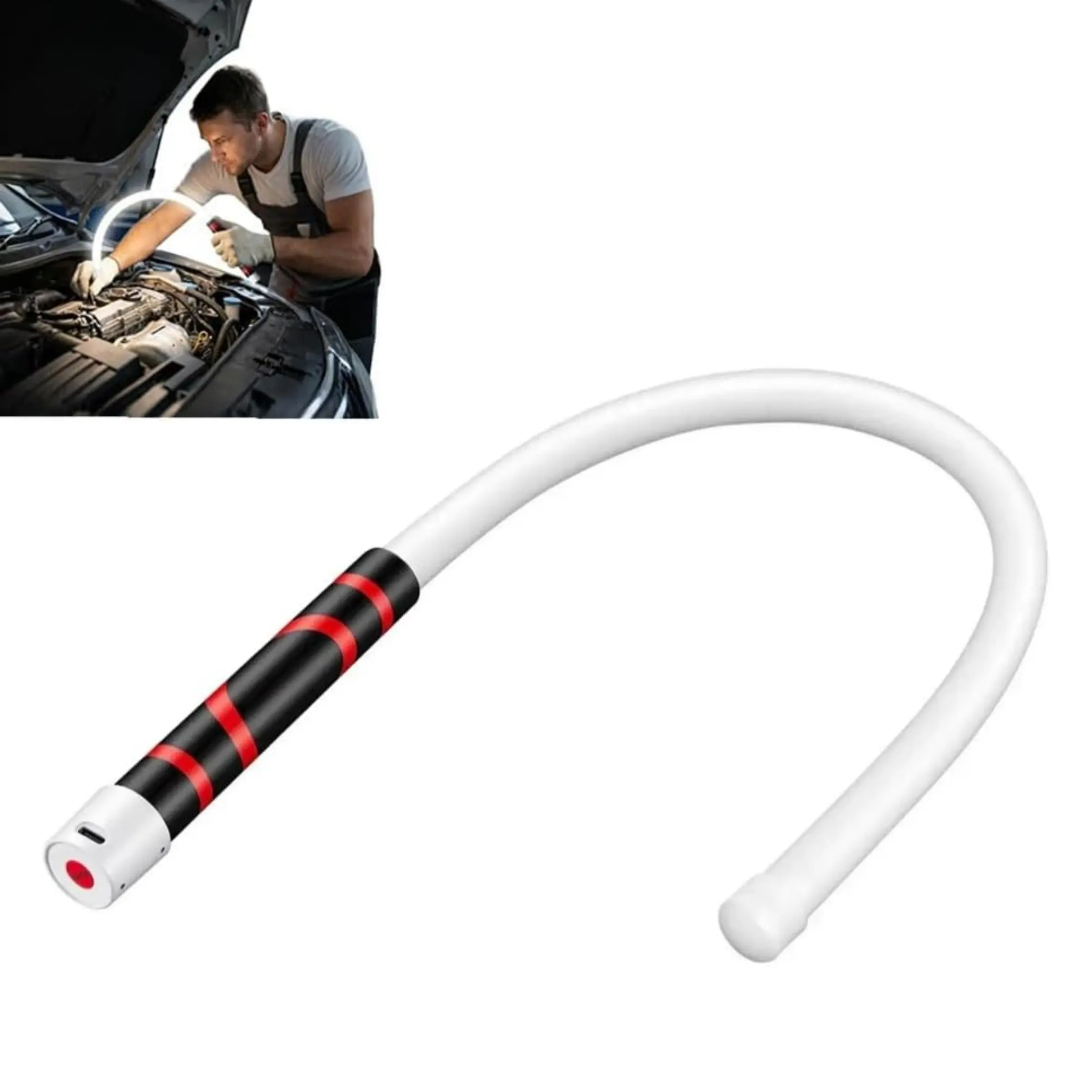 Flexible LED Light Stick Handheld Work Light, Bendable Silicone Strip Flashlight, 3 Brightness Modes, USB Rechargeable, Rechargeable Lighting, High Lumen Light Suitable for Car Repairing, Mechanical Inspection and Tight Space
