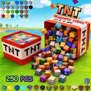 New Magnetic Blocks - 100~250pcs Magnetic Building Blocks(Random Block) Storage Box Children's Day Gift MiniEducational Toys For Boys 4-12Years Boys Girls BirthdayGift