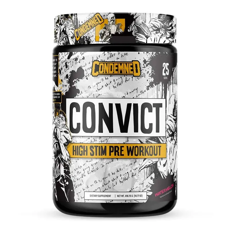 Condemned Labz Convict Pre-Workout [2024 Formula] - Extreme Energy, Laser Focus, Powerful Muscle Pumps - Supplement, Healthcare Fitness