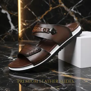 Men’s Crocodile-Patterned Double-Strap Sandals – Comfortable Summer Casual Shoes with Metal Rivets and a Platform Sole