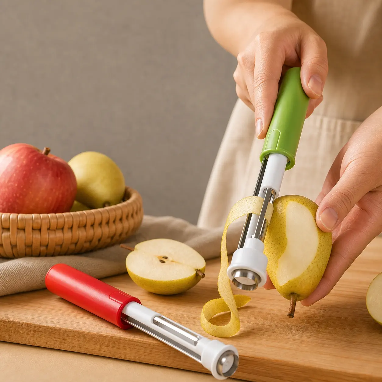Stainless Steel Apple Corer & Peeler 2-in-1– A Multi-Purpose Kitchen Tool for Pears, Potatoes, , Avocados, and Everyday Prep