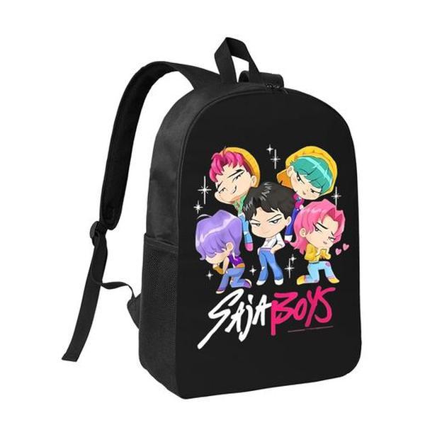 Saja Boys Youth Anime Comic Style Popularity Backpack for Boys & Girls Lightweight Polyester Large capacity School Bag with Adjustable Straps, Zipper Closure Length - Casual Student Backpack for School, Travel, Everyday Use, Backpack for Student