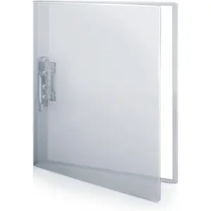 Punchless Clamp Binder (Dusky Gray), Ringless Binder Holds 100 Letter Size Pages, Documents, 8.5x11 Folder with Metal Clip for Home or Office, Transparent Acid-Free Poly