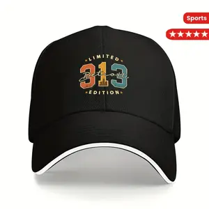 Detroit 313 Limited Edition Baseball Cap, Retro City Skyline Print, Unisex Design, Suitable for All Seasons Outdoor Activities, Fashionable Headwear, Comfortable Headwear