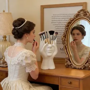 Nordic Creative Human Body Art Pen Holder • Makeup Brush Storage & Desk Organizer • Aesthetic Home & Office Decor