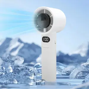 Handheld Fan For Travel - Compact Mini USB Rechargeable Fan With Powerful Cooling, Adjustable Speeds & Digital Display | Long-Lasting Battery, Ideal For Office & Summer Days.