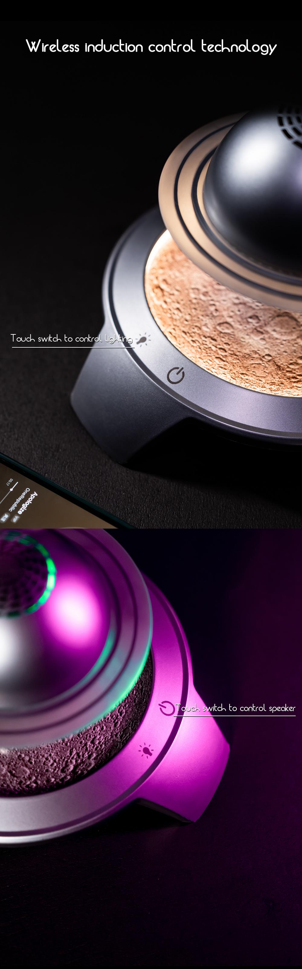 Bluetooth Speaker Magnetic Levitating Saturn Speaker, Floating Bluetooth 5.3 Speaker with LED Night Light, 360° Stereo Sound Wireless Speaker, Unique Tech Gift for Home Office Decor, Futuristic Space Themed Desk Ornament