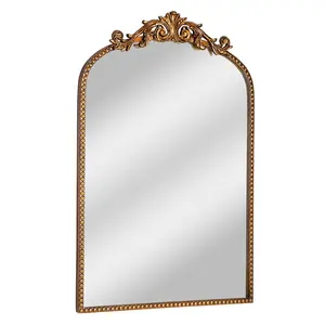 Filigree 20x30 Gold Arched Large Wall Mirror for Bathroom or Living Room