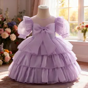 030 Girls Princess Dress For Christmas Party Kids Winter New Year Red Costume For Children Ceremony Mesh Girl Ball Dress