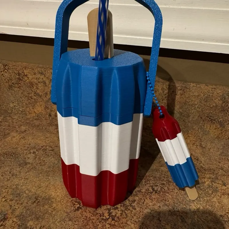 Bomb pop Can koosie   w/ chapstick holder (12oz can)