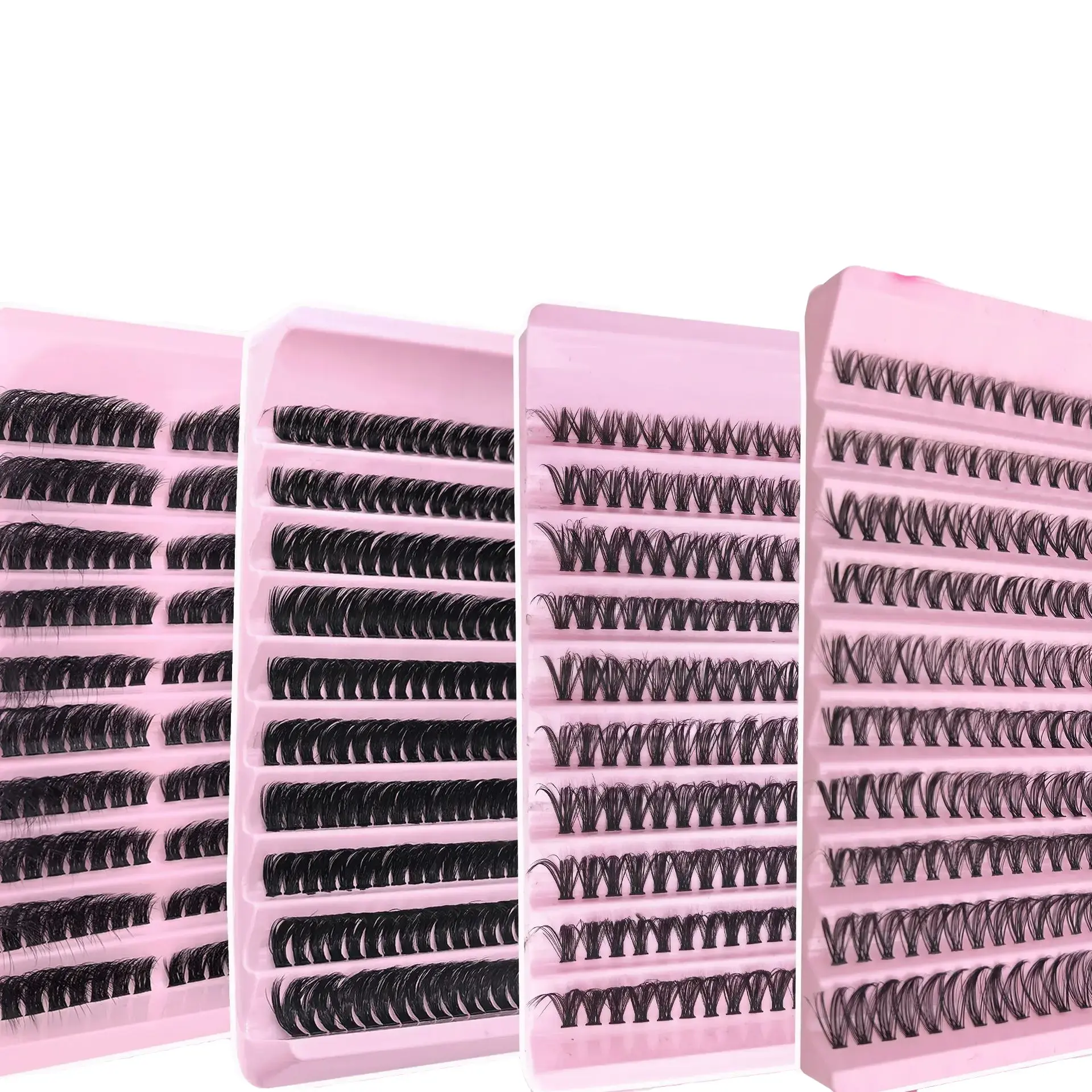 10-Row Thick Mixed Segmented Strip False Eyelashes, Synthetic & Artificial Fiber Thick Mixed Fibers for Makeup, Synthetic Fiber, Thick Look