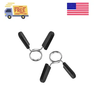 Barbell Clamps Dumbbell Spring Clip Circlip Collars 1 Inch Weight Bars Clips Fitness 25mm 2 Pack