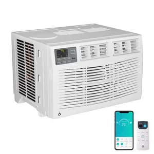 8000 BTU Window Air Conditioner, Fast Cooling for Up to 350 Sq.Ft, 115V Indoor AC Unit with Remote Control, WiFi Connectivity, 3 Cooling Modes, Adjustable Fan Speeds, and Dehumidification
