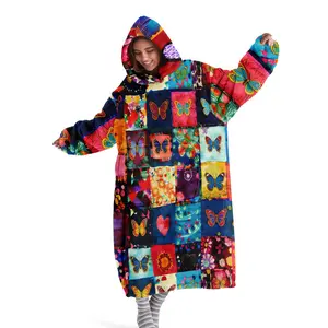 hoodie blanket，Wearable Blanket，Hooded Blanket Wearable Throw, Soft Comfortable Large Size, Warm Sofa Cover, Home Leisure Blanket, Air Conditioning Blanket, Holiday Gift，Christmas Gift,Valentine's Day gift, Cozy Hooded Blanket