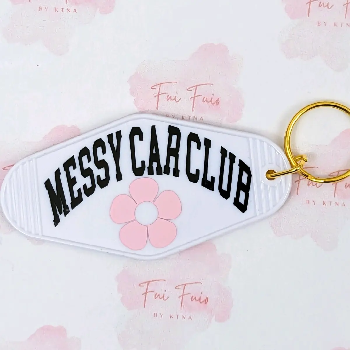 Messy Car Club Motel Keychain, Retro Motel Keychain