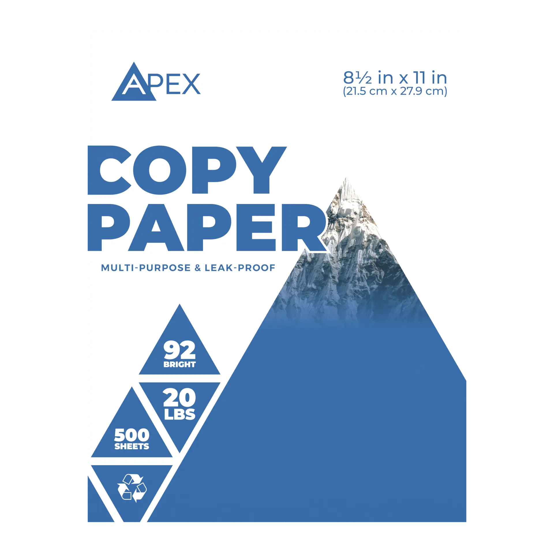 APEX White Computer Copier Paper - 92 Brightness, 20 Lbs, Letter Size (8.5 X 11 Inches), 500 Sheets
