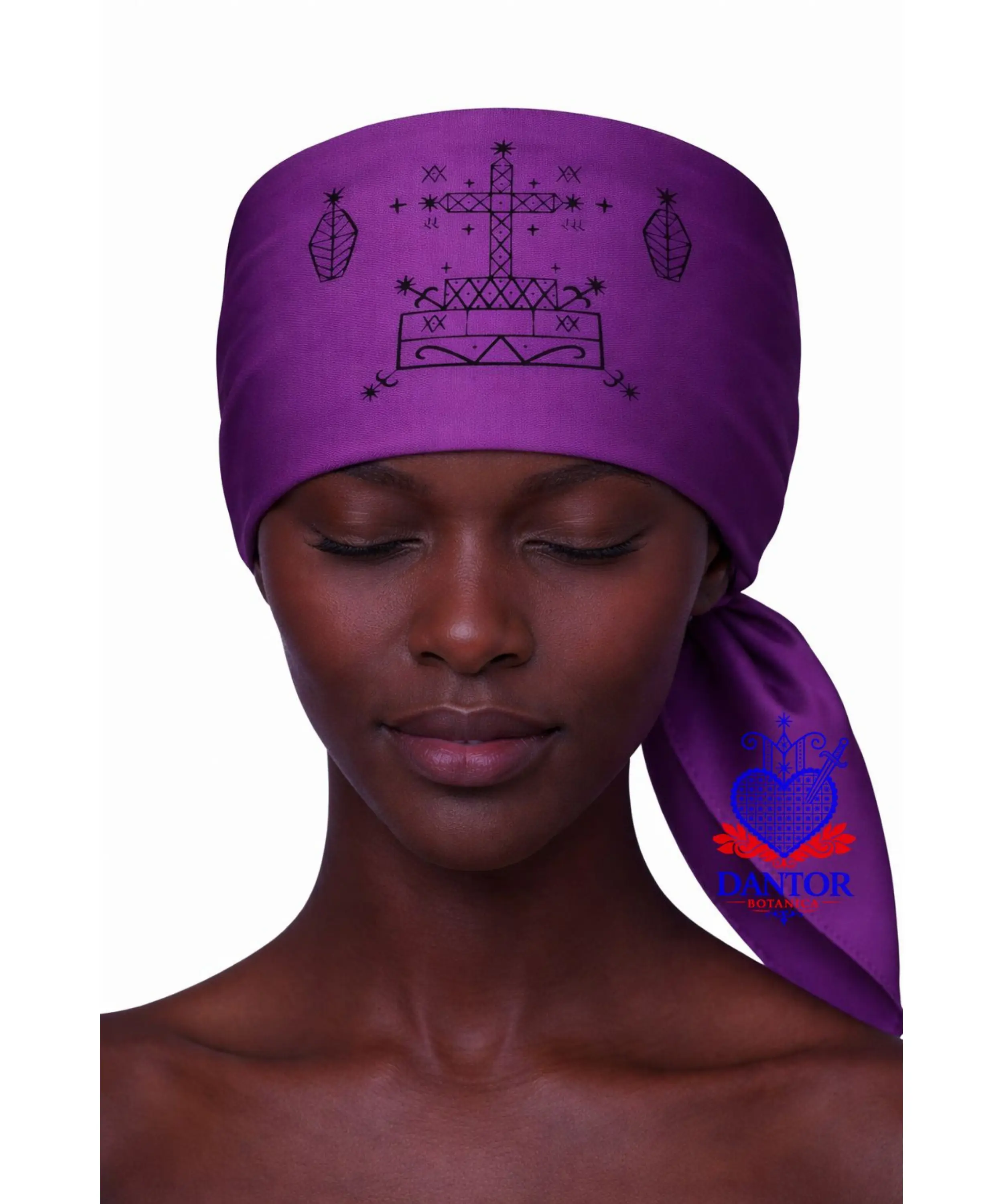 23.6X23.6 INCHES BARON SAMEDI Mouchwa Head Scarf Mouchwa lwa mouchoir lwa Veve Ceremonial Scarf, Red Satin, Traditional Spiritual Design, Religious Altar Accessory Mouchwa Lwa Mouchoir Lwa Loa Mambo Ougan Manbo Vodoo Voudou Hoodoo Wican