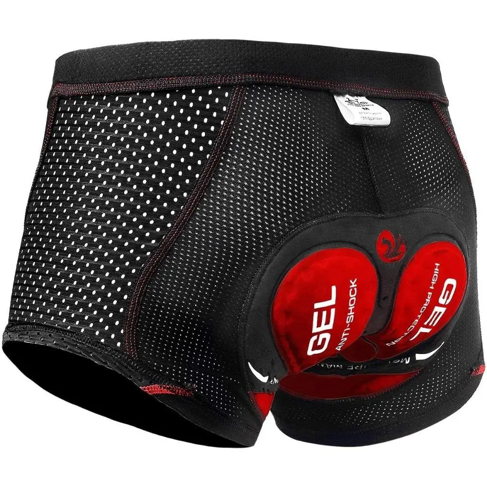 Men's Padded Cycling Underwear Shorts, Breathable Polyester Blend Biking Gear with 5D Shaped Padding for Mountain & Road Biking Comfort, Cycling Gear, Mountain Biking, Male-Specific, Tight-Fitting