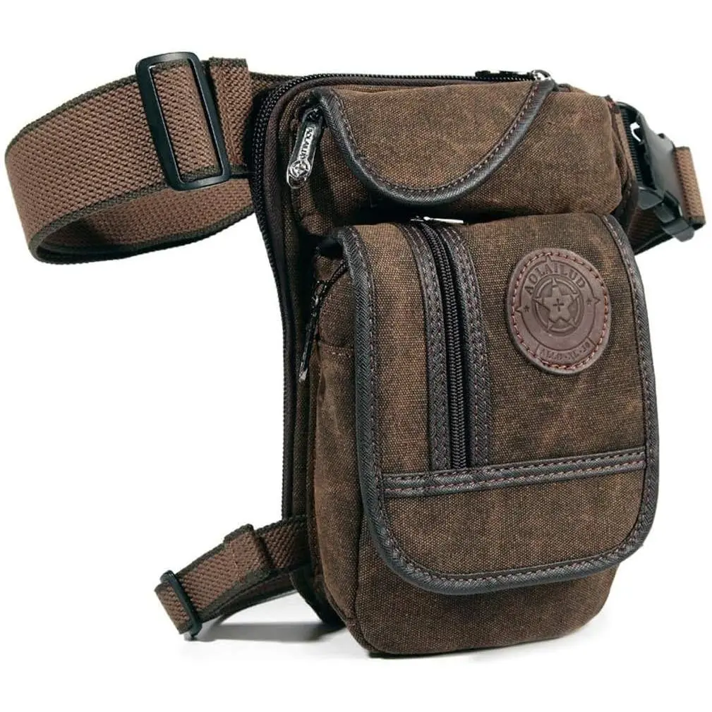 Canvas Waist Pack Drop Leg Bag for Men Women Belt Bumbag Multi-Purpose Motorcycle leg bag Outdoor Travel Hip Bag Hiking Climbing Thigh Bag breathable ankle