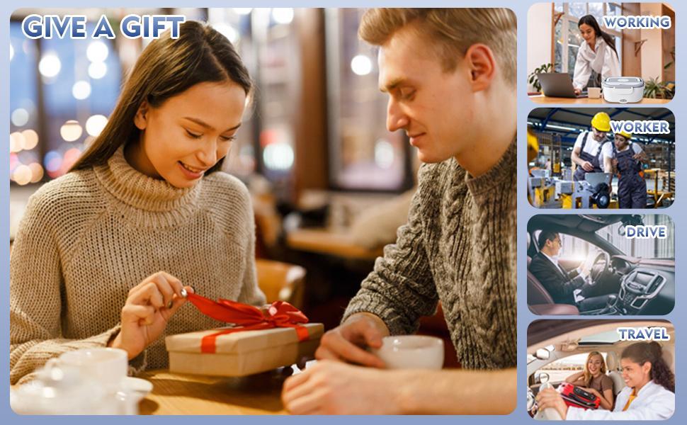 Electric Lunch Box, 65W Portable Food Heater for Adults, Fast Heating Food Warmer for Car Truck Home Office 110V/12V/24V with 1.5L 304 Stainless Steel Container, Fork Spoon and Bag, Tableware Electric Lunch Box, 65W Portable Food Heater for Adults, Fast Heating Food Warmer for Car Truck Home Office 110V/12V/24V with 1.5L 304 Stainless Steel Container, Fork Spoon and Bag, Tableware