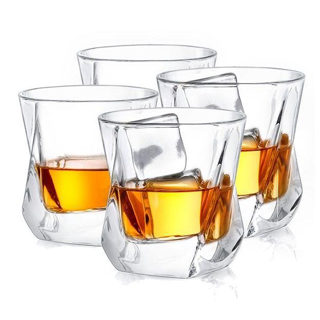 JoyJolt Set of (4) 8.1-oz Aurora Crystal Whiskey Glasses