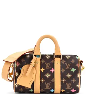Pre-owned Louis Vuitton Canvas Coated Travel Bags Keepall Bandouliere Bag Tyler the Creator Monogram Craggy Canvas 25 by Rebag