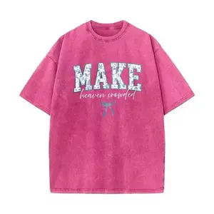 Make Heaven Crowded Washed Cotton Tee Bible verse Sweaters Religious Women Shirt Jesus Lover Inspirational Christian Shirt Cotton Casual