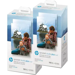Sprocket Studio Plus 4x6 WiFi Printer Print from Your iOS & Android Device - Starter Bundle: Includes 108 Sheets and 2 Cartridges, Sticker Frames, Photo Album
