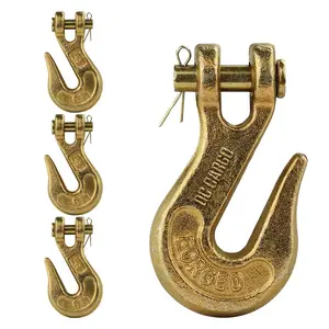 G70 5/16 Chain Hook (Pack of 4)  Heavy Duty Clevis Grab Hook for 5/16 Inch Grade 70 Chain - for Trailer  Transport - 4,700 lbs
