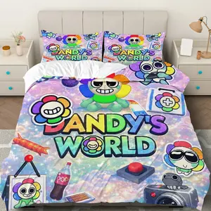 3PCS Duvet Cover Set, 1 Duvet+2 Pillowcases(Without filler), Colorful  Fun Playful theme, Christmas bedding set, Vibrant Cozy Suitable for decoration Bedroom Dorm Sofa Game Room.