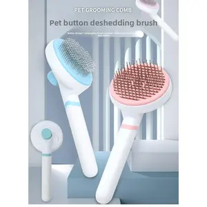 Automatic Hair Removal Pet Comb - Durable Needle Comb for Cats & Dogs - Efficient Loose Hair & Undercoat Deshedding Tool