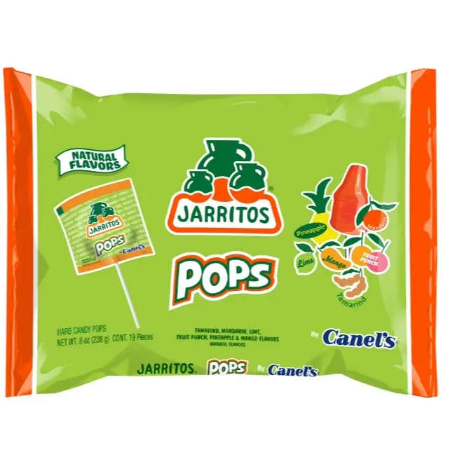 Jarritos Bottle-Shaped Mexican Hard Candy - 1 Pack (8oz, 19 Pieces) Assorted Flavor, Packaged, Pouch-Based Treats with Natural Fruit Flavors for Snacking & Gifting, Assorted Flavor Lollipops, Packaged Lollipops