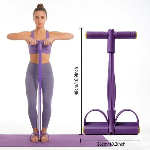 6-Tube Natural Latex Resistance Band - Degradable Elastic Exercise Bands, Universal Size, Adjustable Resistance Workout Straps, Customizable Intensity Home Workout Gear, Fitness Equipment for Home Gym Upper Body Training