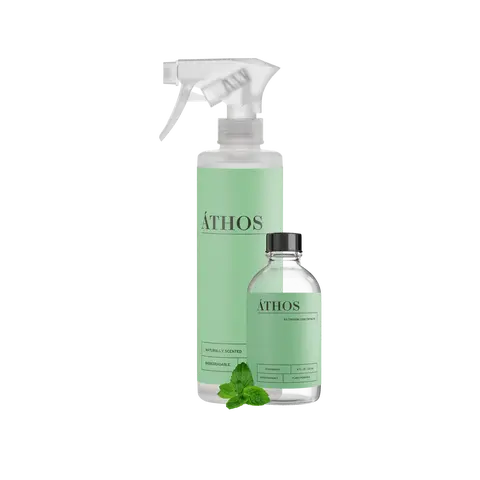 ÁTHOS Bathroom Concentrate + Reusable Bottle | Makes 4 x 16oz Bottles | Plant-Based, pH-Neutral, Safe for Natural Stone