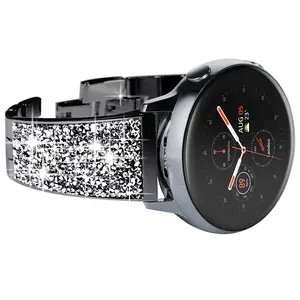 NewWays Compatible for SAMSUNG Galaxy Watch6 Classic 6 5 4 Band 40mm 44mm 42mm 46mm, 20mm Stunning Diamonds Bracelet with Quick Release Pin for Galaxy Active 2