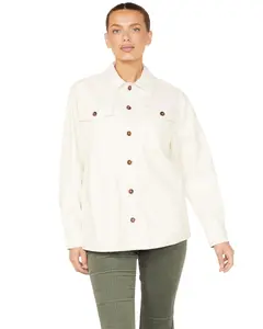 Cleo + Wolf Women's Oversized Solid Faux Leather Shacket - Clfa22k77
