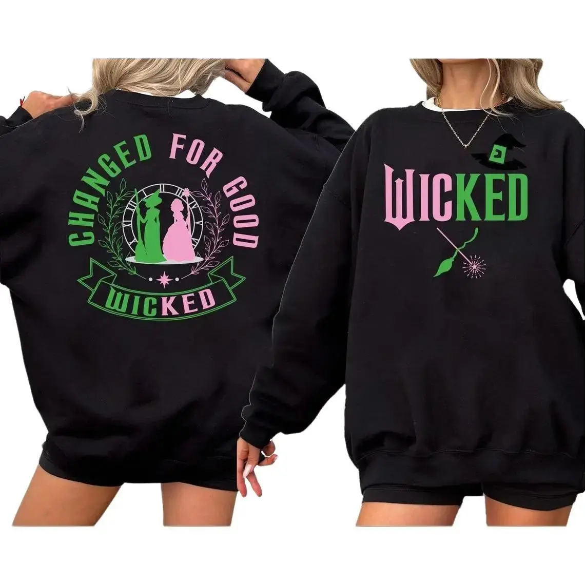 Changed For Good Sweatshirt, Wicked Sweatshirt, Wicked Movie Sweatshirt, Wizard of Oz Shirt Broomstick, Wizard of Oz Sweatshirt