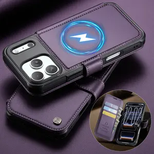 PU Leather Magnetic Flip Cover Case for iPhone Series, RFID Blocking Wallet, Card Slots, Stand, Durable Material, Unisex Protection