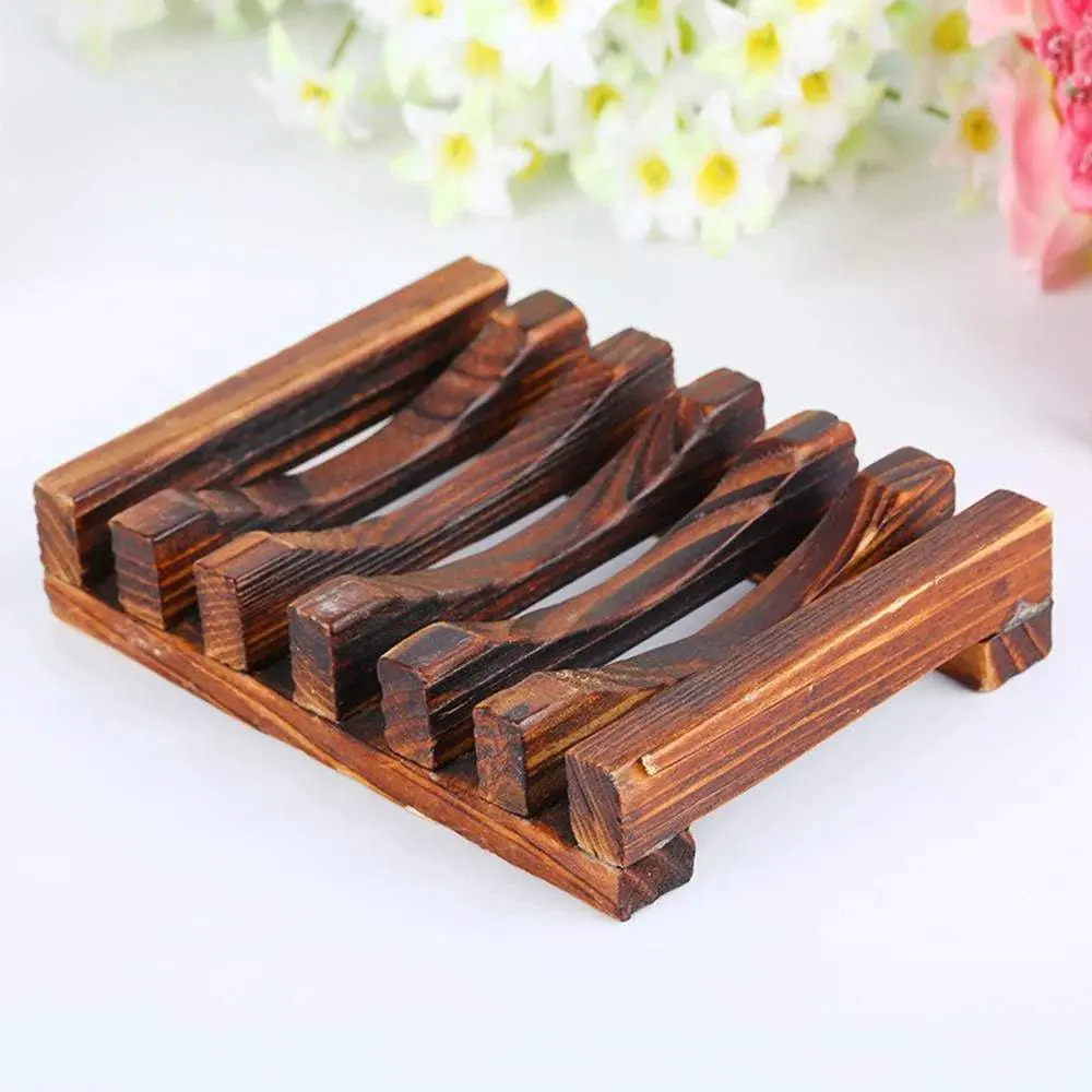 Dark Bamboo Soap Holder for Stylish and Durable Bathroom Supplies
