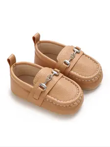 Baby Walker Shoes for 0-3 Years Stylish Leather Oxford Design Autumn Kids Slip-On Shoes for All Seasons Walking Shoes Babies Toddler Slip On Shoes