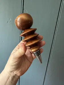 Hand Turned Wood Wine Bottle Stopper