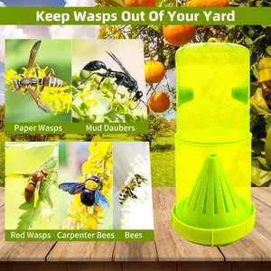 Double Pack Wasp Catcher Safe  Kids and Pets Eco Friendly Non Toxic Reusable Weather Resistant  Yard Garden Patio Indoor Glass Windows Mirror Car Trap for
