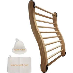 Sauna Backrest for Barrel or Infrared Sauna Slip-Resistant, Non-Toxic, Comfortable S-Shape Design - Cedar Sauna Accessories with Felt Sauna Hat and Seat Pad (1 Pack)