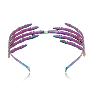 Purple Skeleton Hand Halloween Headbands For Women Trendy Halloween Accessory Skull headband Chic Gothic  Bands Fashion Skeleton Hair Accessory  For Costume Party