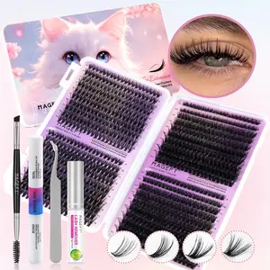 Natural Look Lash Extension Kit, 800pcs Mixed Style & Length False Eyelashes with Tools, Professional Eye Makeup Tool for Women & Girls, Eyelash Set