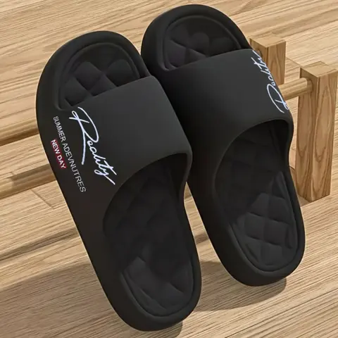 Women's 2026 Summer New Thick Cushioned Slip-On Sandals, Non-Slip Home Slides, Thick Sole Slides, Beach Shoes, Fashion Street Style, Comfortable Slippers